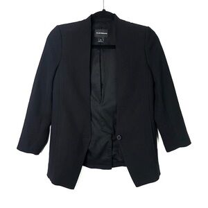 Club Monaco Classic Structured Blazer One Button Lined Career Black Size 00